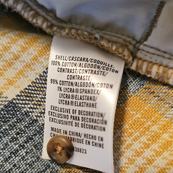 Cleo + Wolf Women's Blue and Yellow Plaid Button-Down Jacaket XL - Picture 7 of 15